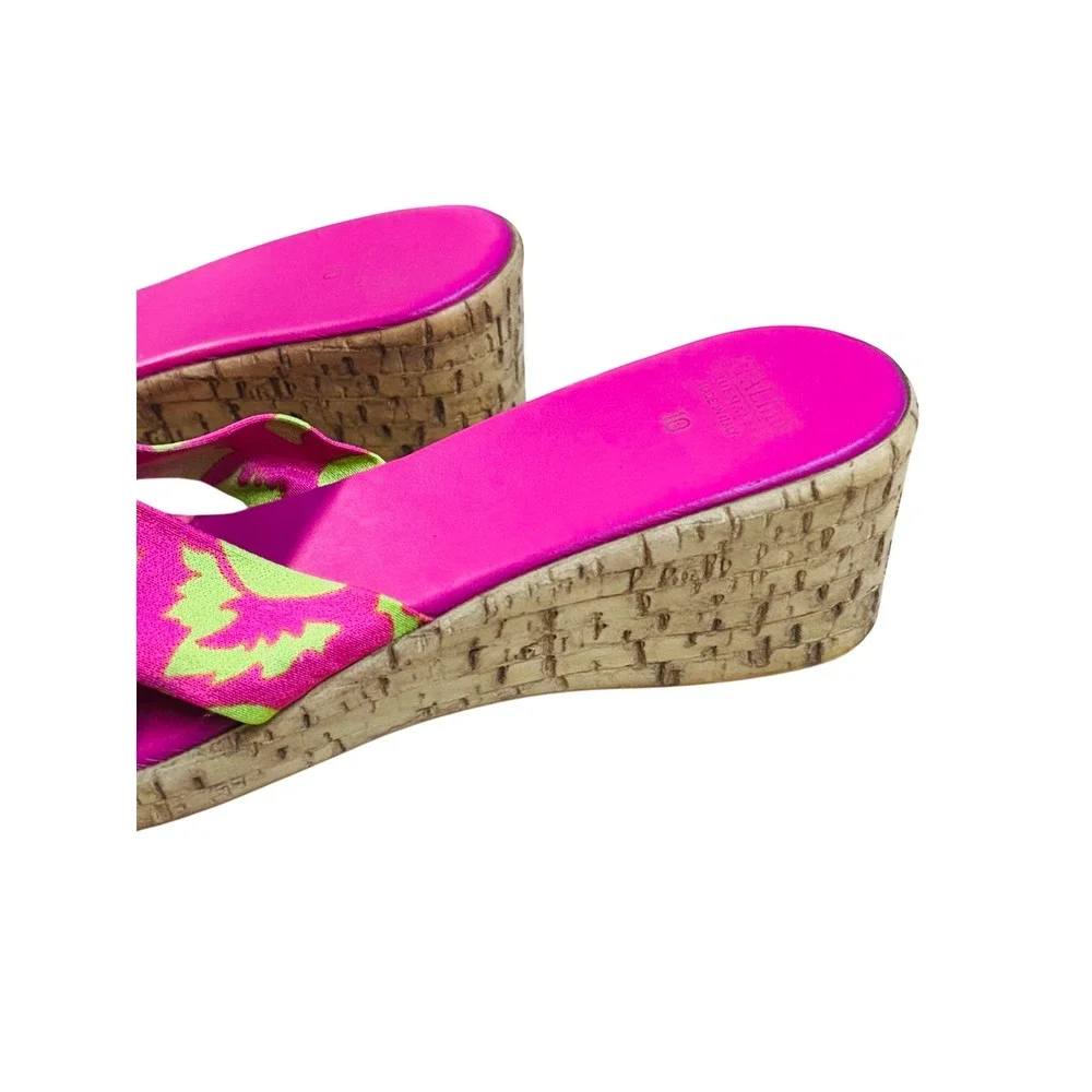 Italian Shoemakers Platform‎ Wedge Slide Sandal Size 10 Pink